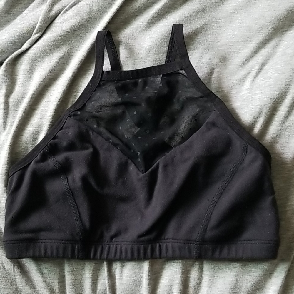 BEYOND YOGA Black Mesh Sports Bra XS S